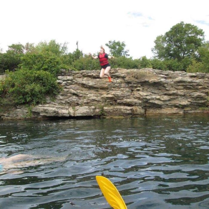 Jumping in water